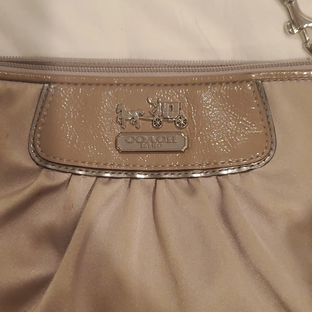 Coach Cream Satin Wristlet 8.5 X 5.5